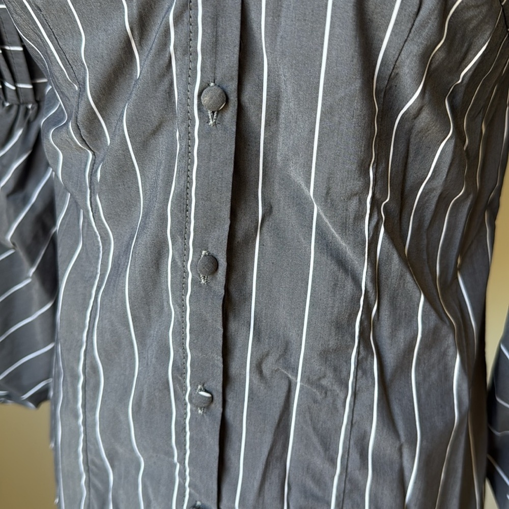 Alpha & Omega Striped Balloon Sleeve Top - Picture 5 of 10